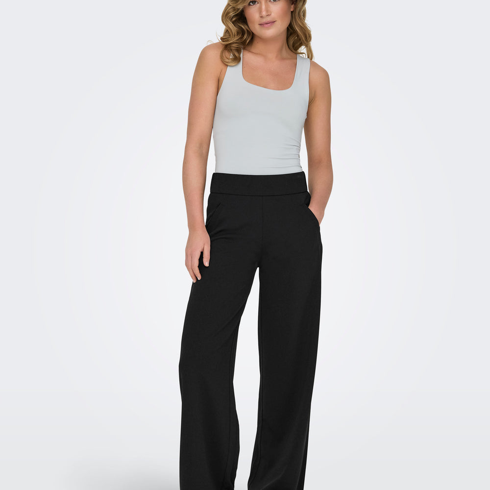 calça pantalona, cintura alta, calça wide leg, calça JDY, calça com elástico, moda feminina, calça confortável, calça versátil, calça casual, calça elegante