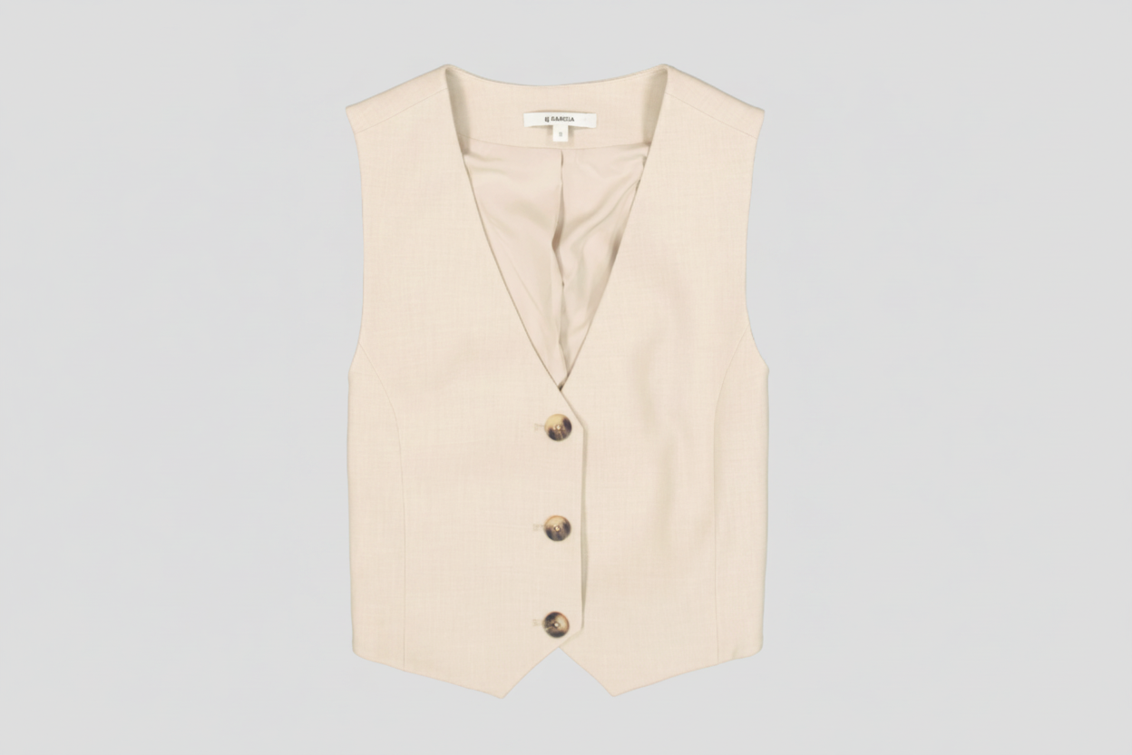 Colete Bege - Flat Lay