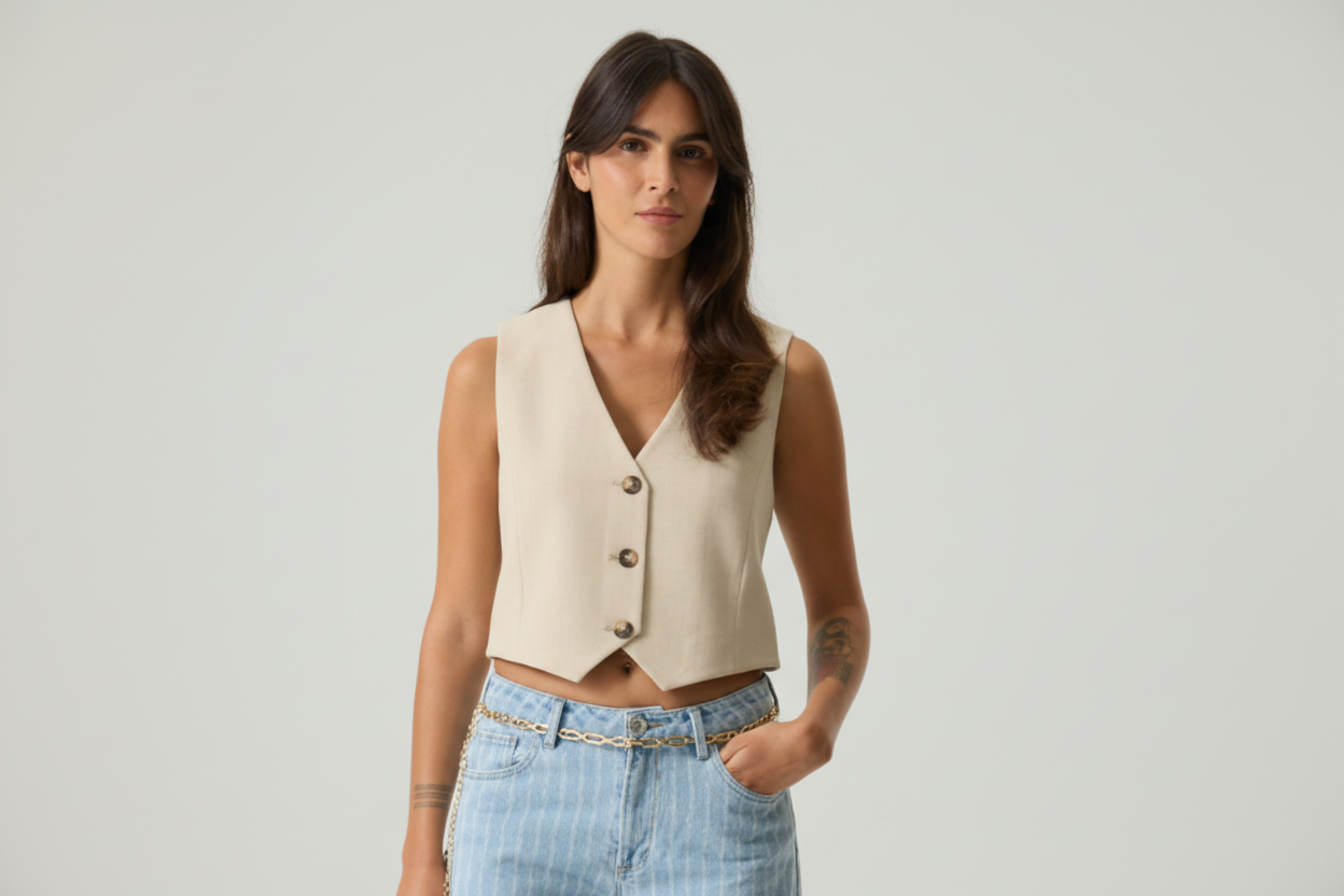 Colete Bege - Frontal