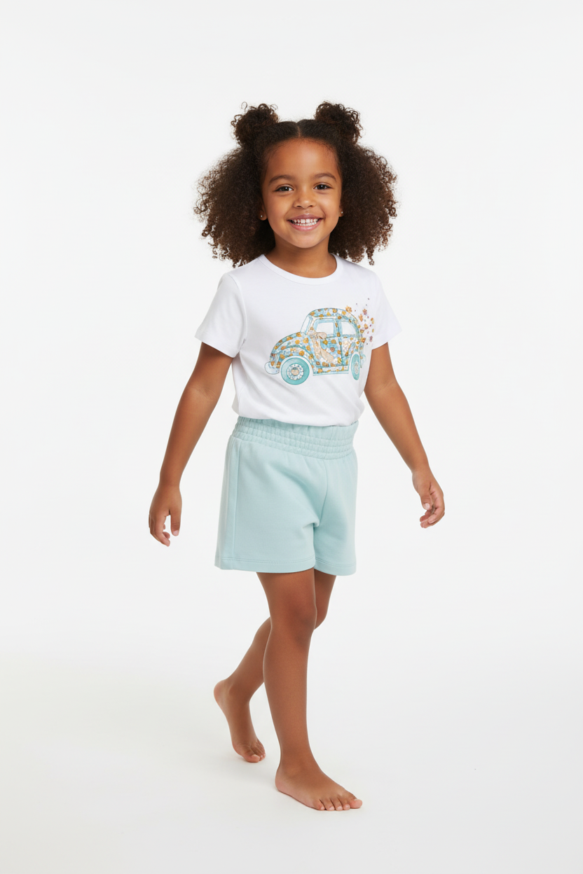 Conjunto carro floral menina