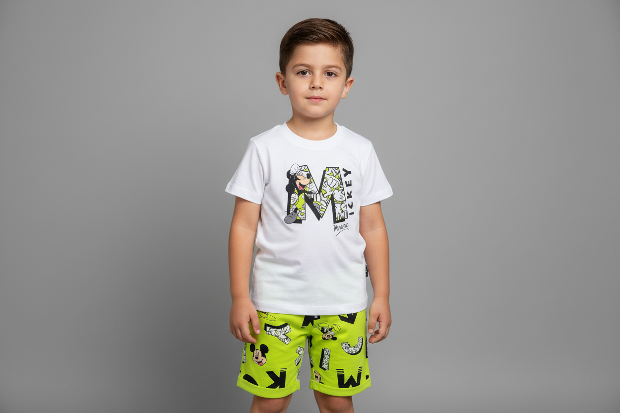 Menino 3 anos com conjunto Mickey