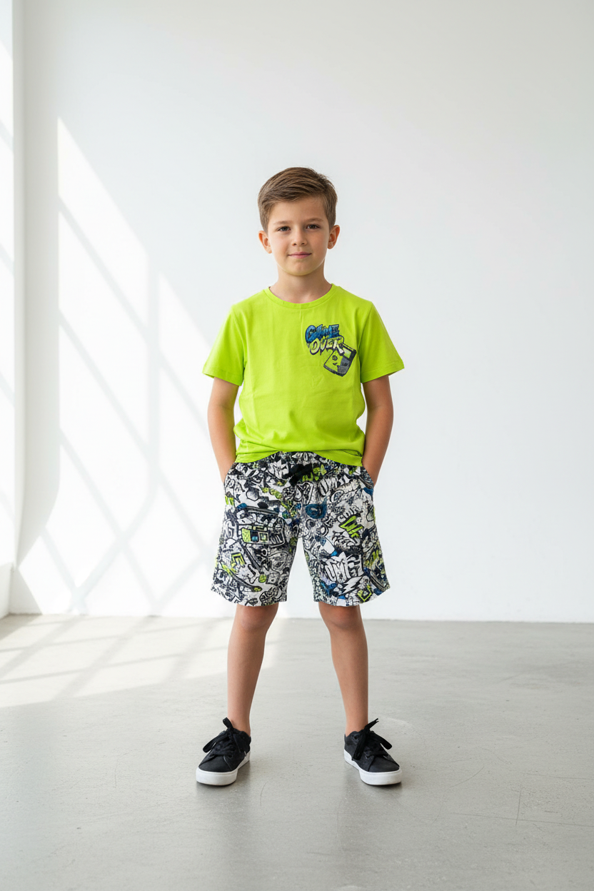 Menino 8 anos - conjunto Game Over